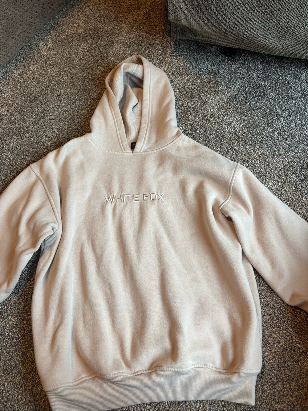 White Fox Hoodie Sweatshirt - Cream